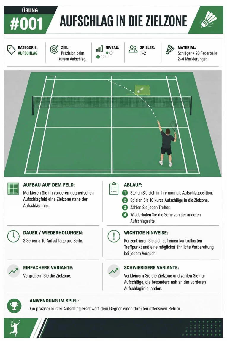 Seite aus dem illustrierten Badminton-Übungsbuch 5