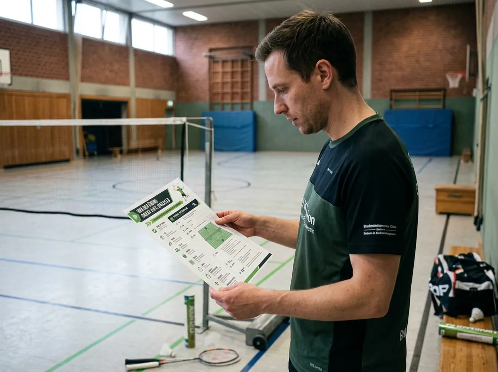 Illustrierte Badminton-Übung